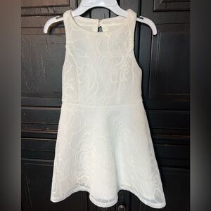 Elegant White Floral Girls Dress